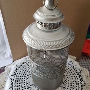 Metal Lantern 7" wide x 17" tall